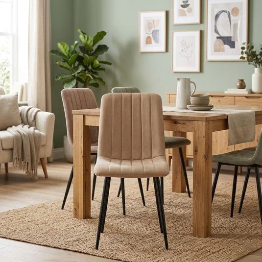 Set de 4 Sillas de Comedor Lusitano, Café, con Espaldar y Diseño Moderno