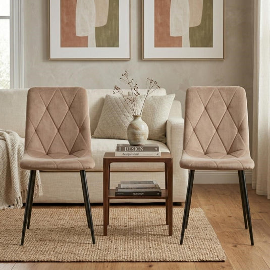 Set de 4 Sillas de Comedor Napoles, Café, con Espaldar y Diseño Moderno