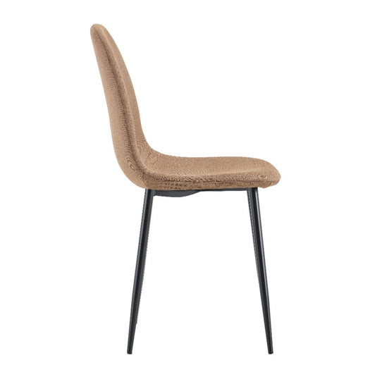 Set de 4 Sillas de Comedor Margarita, Café, con Espaldar y Diseño Moderno