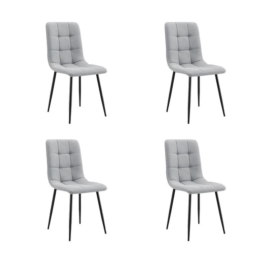 Set de 4 Sillas de Comedor Flex, Color Gris, con Espaldar y Diseño Moderno