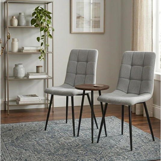 Set de 4 Sillas de Comedor Flex, Color Gris, con Espaldar y Diseño Moderno