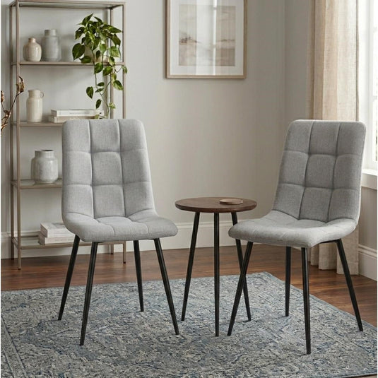 Set de 4 Sillas de Comedor Flex, Color Gris, con Espaldar y Diseño Moderno