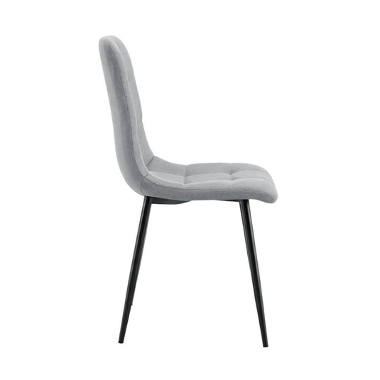 Set de 4 Sillas de Comedor Flex, Color Gris, con Espaldar y Diseño Moderno