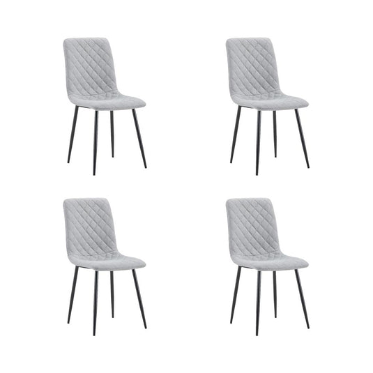 Set de 4 Sillas de Comedor Sorrento, Gris Claro, con Espaldar y Diseño Moderno