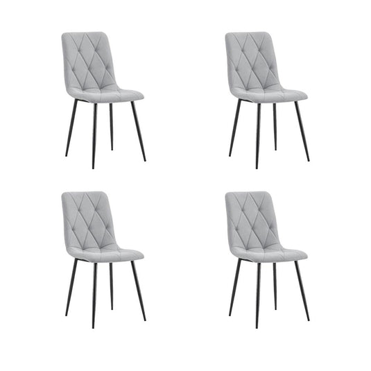 Set de 4 Sillas de Comedor Napoles, Gris, con Espaldar y Diseño Moderno