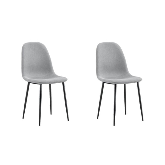 Set de 2 Sillas de Comedor Margarita, Gris, con Espaldar y Diseño Moderno