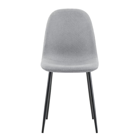 Set de 4 Sillas de Comedor Margarita, Gris, con Espaldar y Diseño Moderno