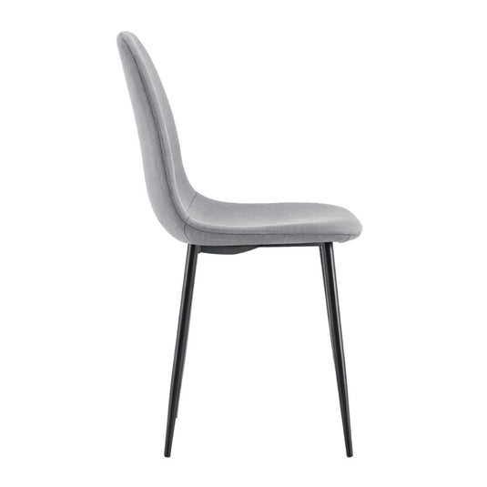 Set de 4 Sillas de Comedor Margarita, Gris, con Espaldar y Diseño Moderno