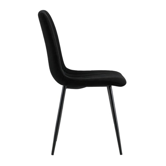 Set de 4 Sillas de Comedor Lusitano, Negro, con Espaldar y Diseño Moderno