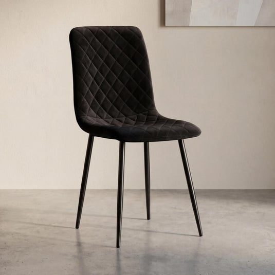 Silla de Comedor Loretto, Negro, con Espaldar y Diseño Moderno
