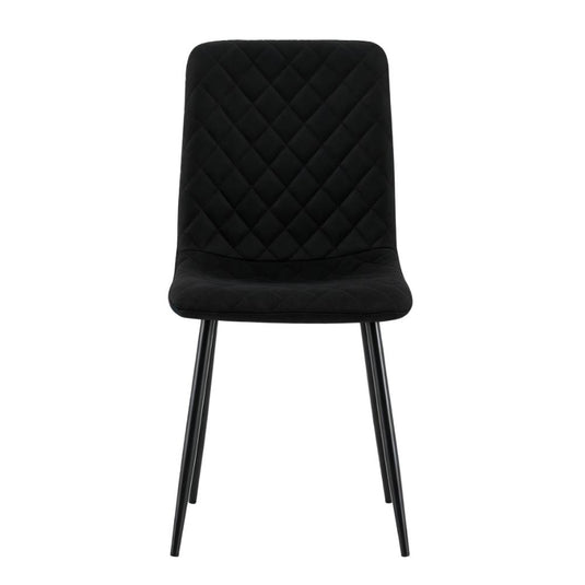 Set de 4 Sillas de Comedor Loretto, Negro, con Espaldar y Diseño Moderno