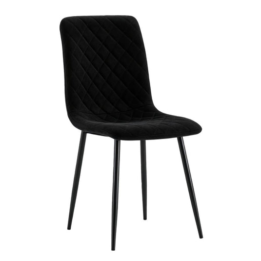 Set de 4 Sillas de Comedor Loretto, Negro, con Espaldar y Diseño Moderno