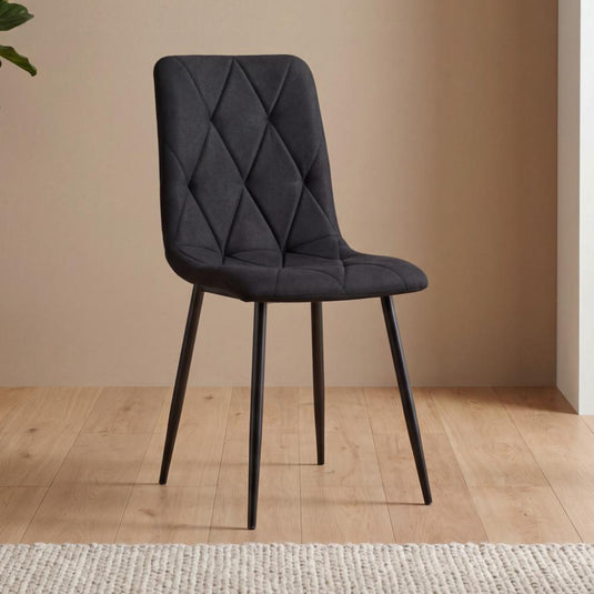 Silla de Comedor Napoles, Negro, con Espaldar y Diseño Moderno
