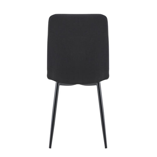 Set de 4 Sillas de Comedor Napoles, Negro, con Espaldar y Diseño Moderno