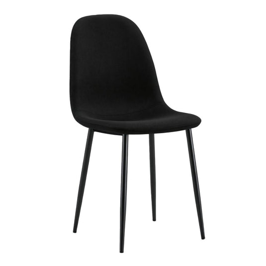 Set de 4 Sillas de Comedor Margarita, Negro, con Espaldar y Diseño Moderno