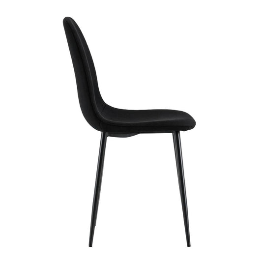Set de 4 Sillas de Comedor Margarita, Negro, con Espaldar y Diseño Moderno