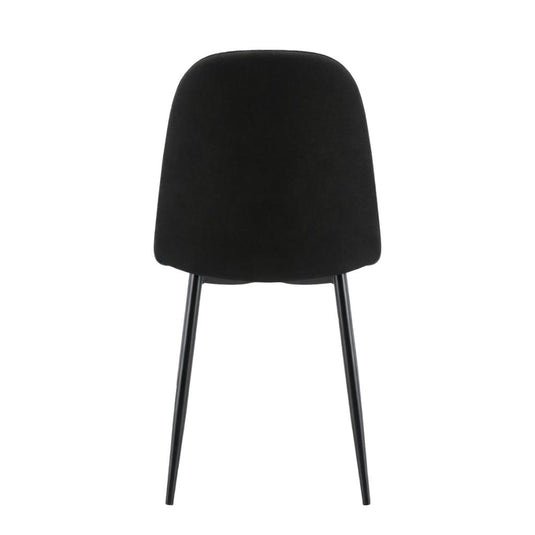 Set de 4 Sillas de Comedor Margarita, Negro, con Espaldar y Diseño Moderno