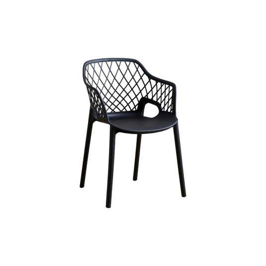 Set de 2 Sillas con Brazos Casablanca, Negro, con Espaldar en Diamantes y Estilo Moderno