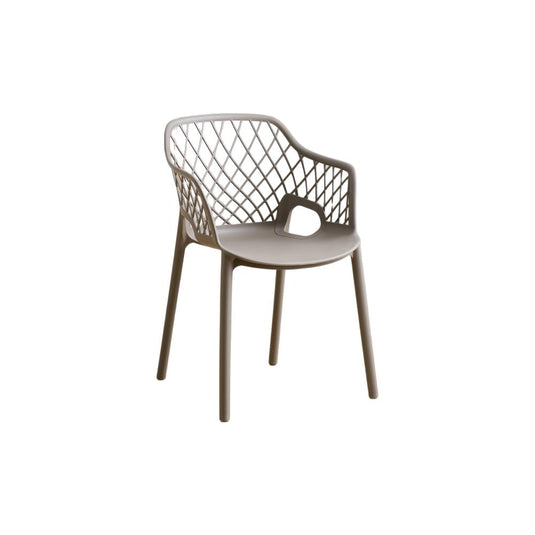 Set de 2 Sillas con Brazos Casablanca, Taupe, con Espaldar en Diamantes y Estilo Moderno