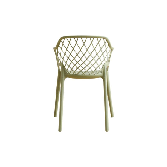 Set de 2 Sillas con Brazos Casablanca, Verde Olivo, con Espaldar en Diamantes y Estilo Moderno