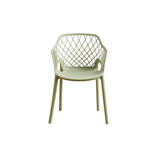 Set de 4 Sillas con Brazos Casablanca, Verde Olivo, con Espaldar en Diamantes y Estilo Moderno