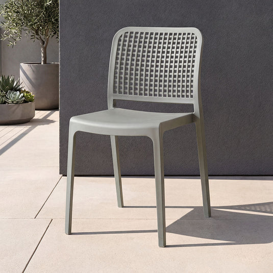 Silla Bronx , Gris Oscuro, con Espaldar en Cuadrados y Diseño Minimalista