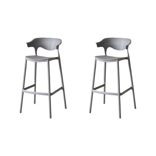 Set de 2 Sillas para Bar Elena, Color Gris Oscuro, Diseño Moderno