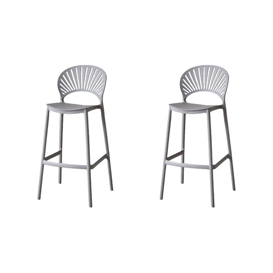 Set de 2 Sillas para Bar Paraíso, Color Gris Oscuro, Diseño Moderno