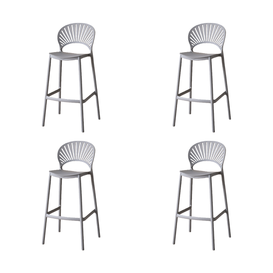 Set de 4 Sillas para Bar Paraíso, Color Gris Oscuro, Diseño Moderno