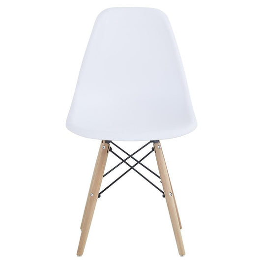 Set de 4 Sillas Eames, Color Blanco, con Patas de Madera