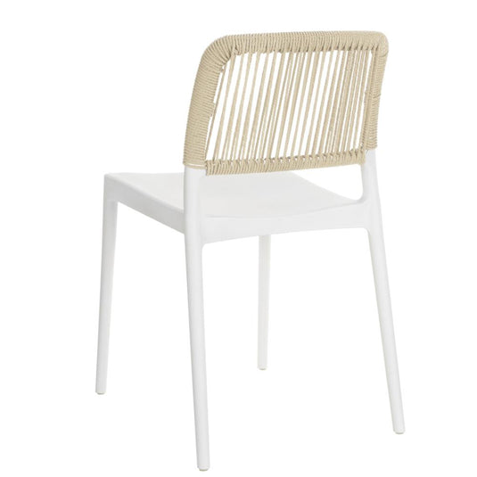 Set de 2 Sillas Houston, Color Blanco, con Espaldar Tejido