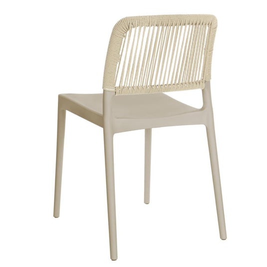 Silla Houston, Color Taupe, con Espaldar Tejido