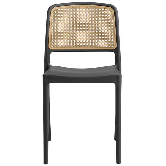 Set de 4 Sillas Texas, Color Negro y Beige, con Espaldar Transpirable