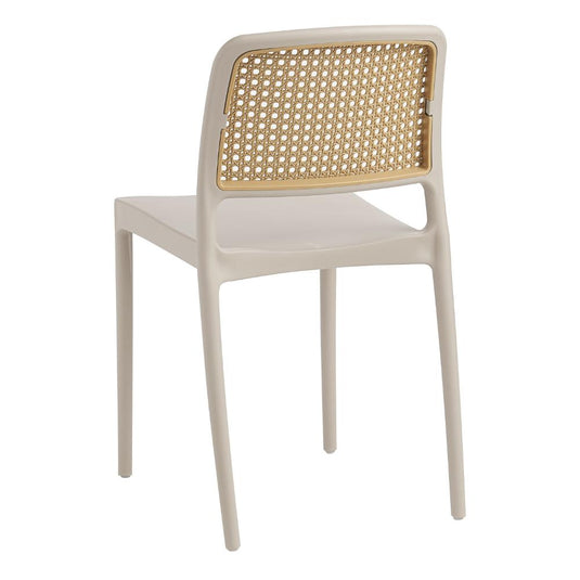 Set de 4 Sillas Texas, Color Taupe y Beige, con Espaldar Transpirable