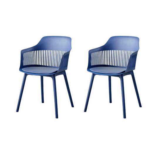 Set de 2 Sillas con Cojín Max, Color Azul, con Espaldar en Rejilla