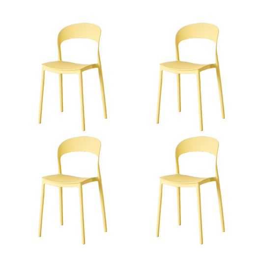 Set de 4 Sillas Patrick, Color Amarillo, con Espaldar y Diseño Moderno