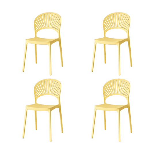 Set de 4 Sillas Paraíso, Color Amarillo, con Espaldar y Diseño Moderno