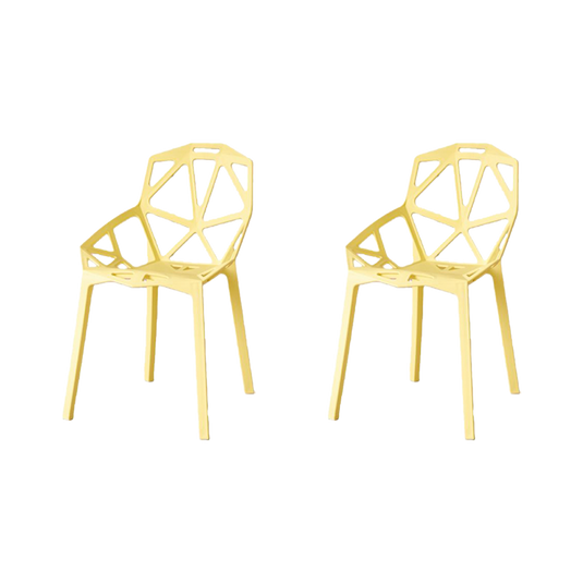 Set de 2 Sillas Roxy, Color Amarillo, con Espaldar y Diseño Moderno
