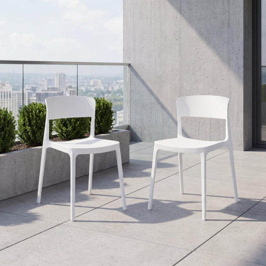 Set de 2 Sillas Mónaco, Color Blanco, con Espaldar y Diseño Moderno