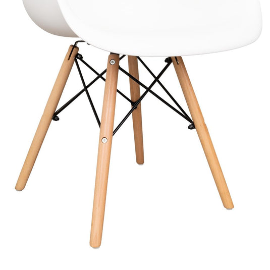 Silla Delia, Color Blanco, Con espaldar y patas en Madera X4