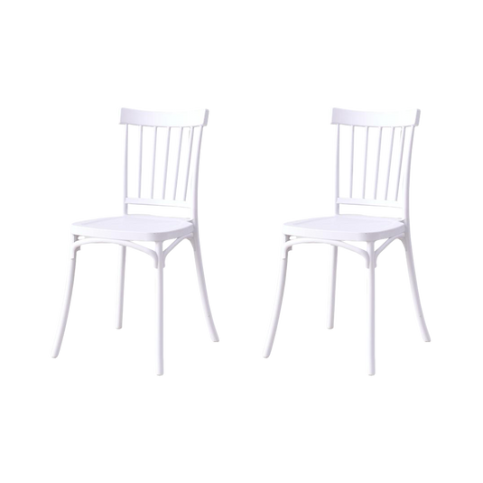 Silla Claus, Color Blanco, Con espaldar y diseño minimalista X2