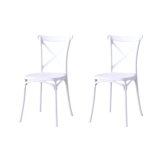Silla Betany, Color Blanco, Con espaldar y diseño minimalista X2
