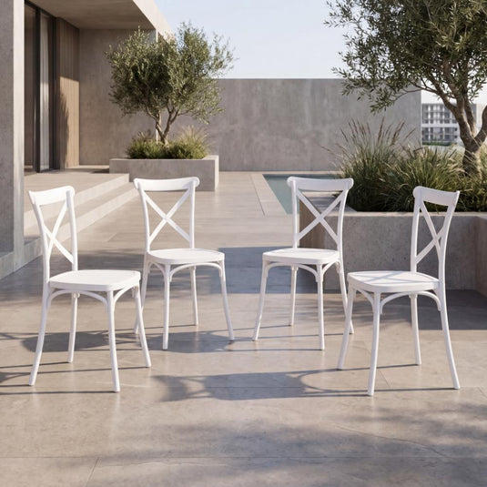 Combo Velum, Incluye una Mesa y 4 Sillas Color Blanco