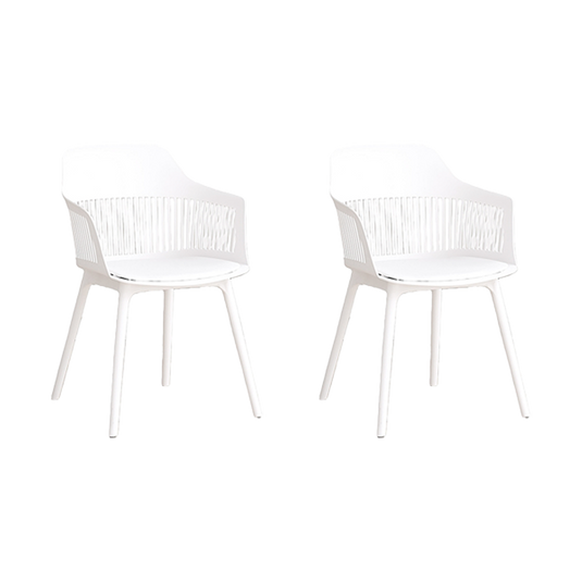 Set de 2 Sillas con Cojín Max, Color Blanco, con Espaldar en Rejilla