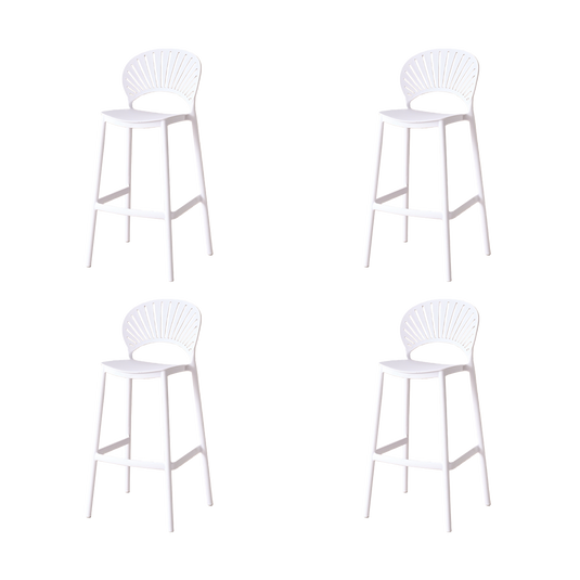 Set de 4 Sillas para Bar Paraíso, Color Blanco, Diseño Moderno