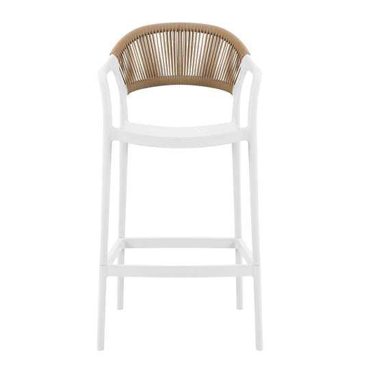 Set de 2 Sillas para Bar Balí, Blanco, Doble propósito con Reposa Pies