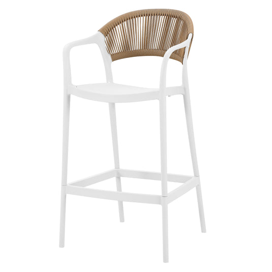 Set de 4 Sillas para Bar Balí, Blanco, Doble propósito con Reposa Pies