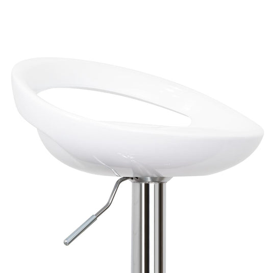 Kit de Cuatro Sillas Bar Turón, Blanco,  base metal cromado