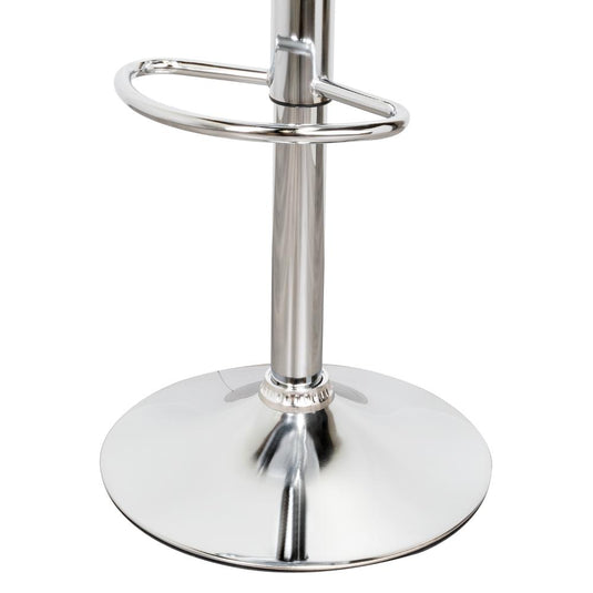 Kit de Cuatro Sillas Bar Turón, Blanco,  base metal cromado