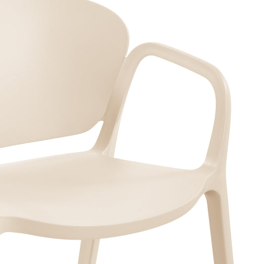 Set de 2 Sillas con Brazos California, Taupe Claro, con Espaldar y Diseño Minimalista
